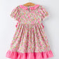 "DADDY'S GIRL" Bow Embroidered Ruffle Collar Girl Dress