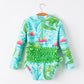 "Crocodile" Green Girls' Swimsuit