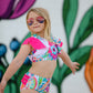 "Colorful Pattern" Girls' Boutique Swimsuit